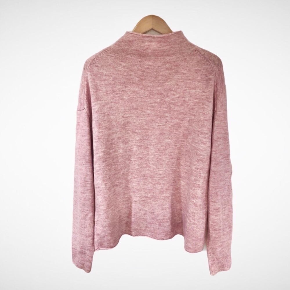 Leith Pink Cozy Mock Neck Sweater Relaxed Fit Size Medium Pink - Picture 9 of 13